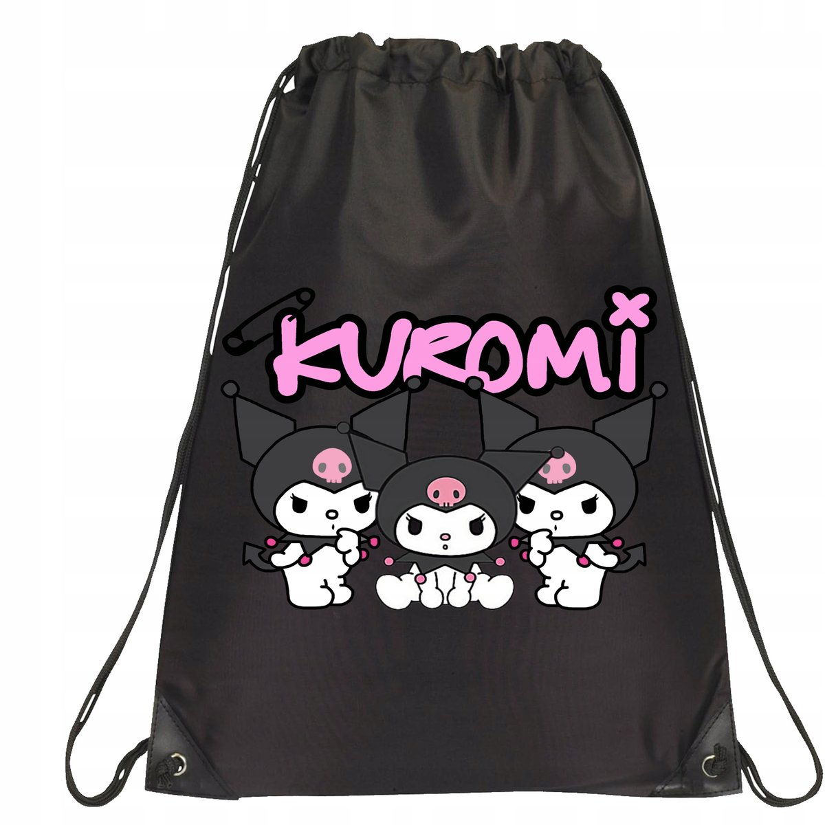 P155 PLECAK WOREK NA BUTY TORNISTER KUROMI ANIME KRÓLICZEK JAKOŚĆ CZARNY