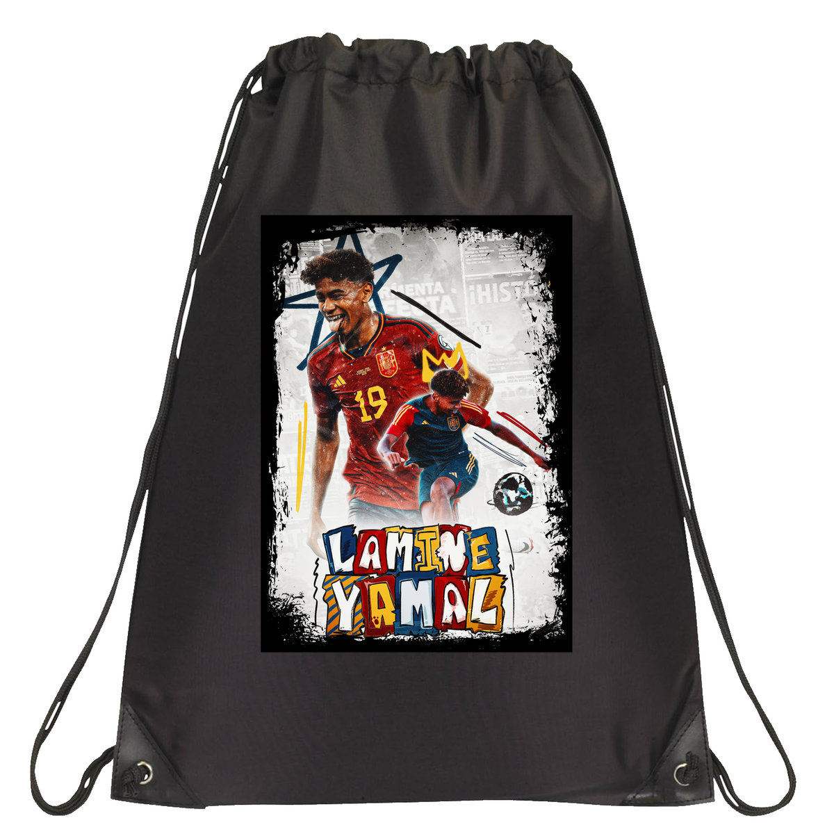 P186 PLECAK WOREK NA BUTY TORNISTER LAMINE YAMAL FC BARCELONA JAKOŚĆ CZARNY