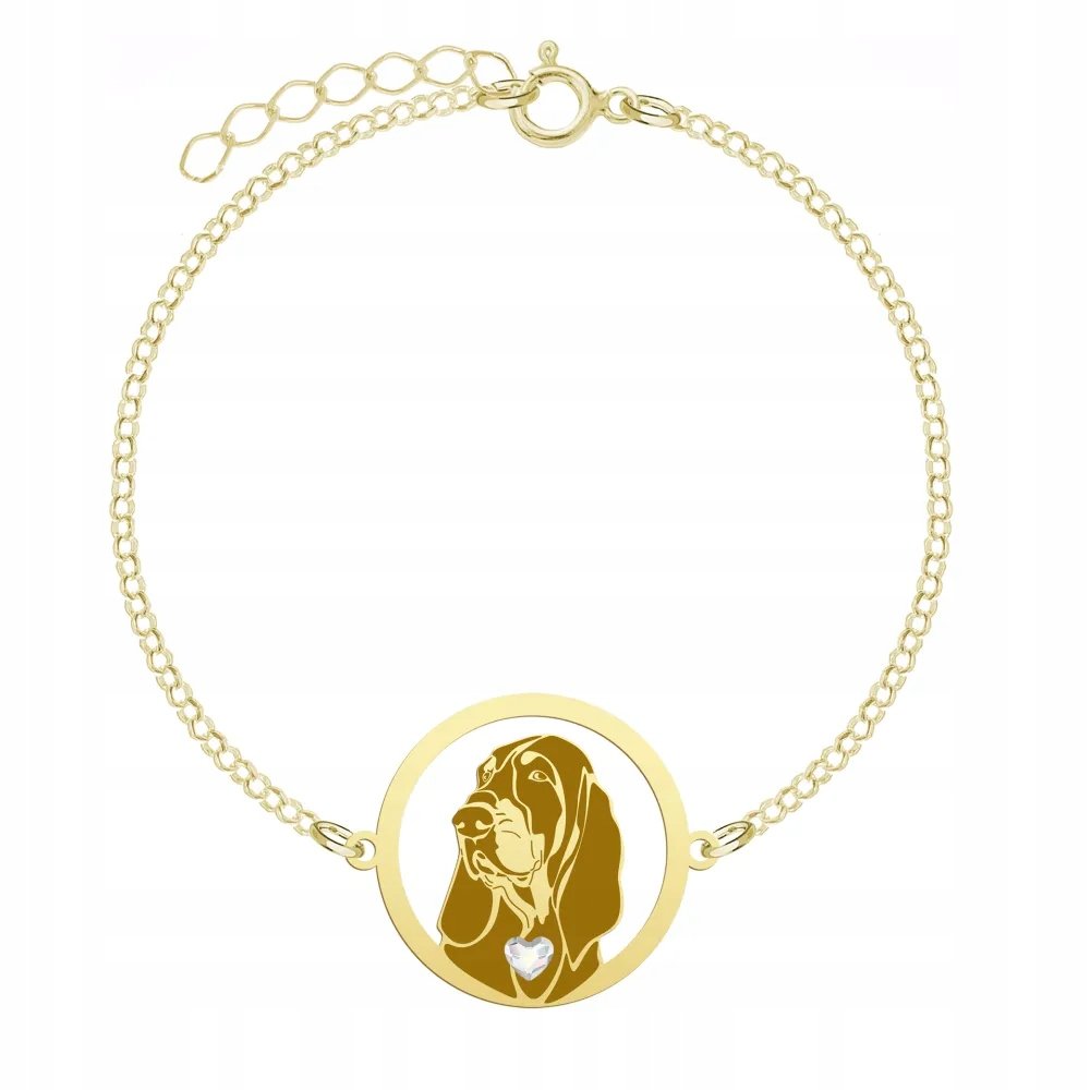 Bransoletka Złota z Petit Bleu de Gascogne 925 Biżuteria na Prezent GRAWER