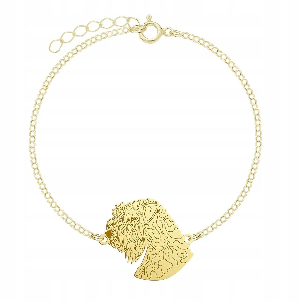 Bransoletka Złota z Irish Soft-coated Wheaten Terrier 925 Łańcuszek GRAWER