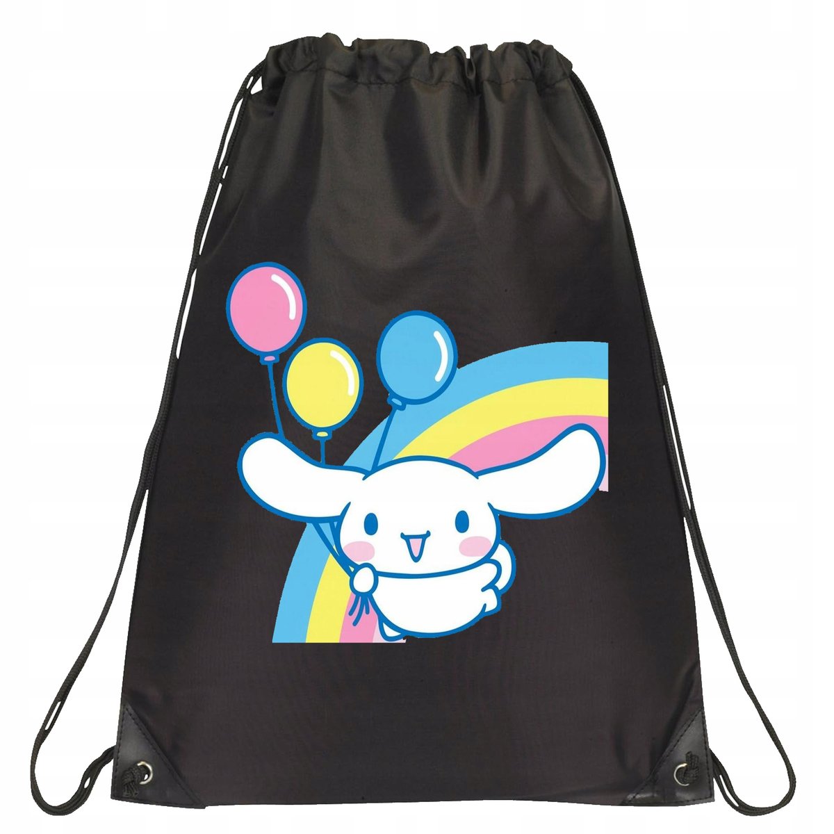 P123 PLECAK WOREK NA BUTY TORNISTER CINNAMOROLL MANGA JAKOŚĆ CZARNY