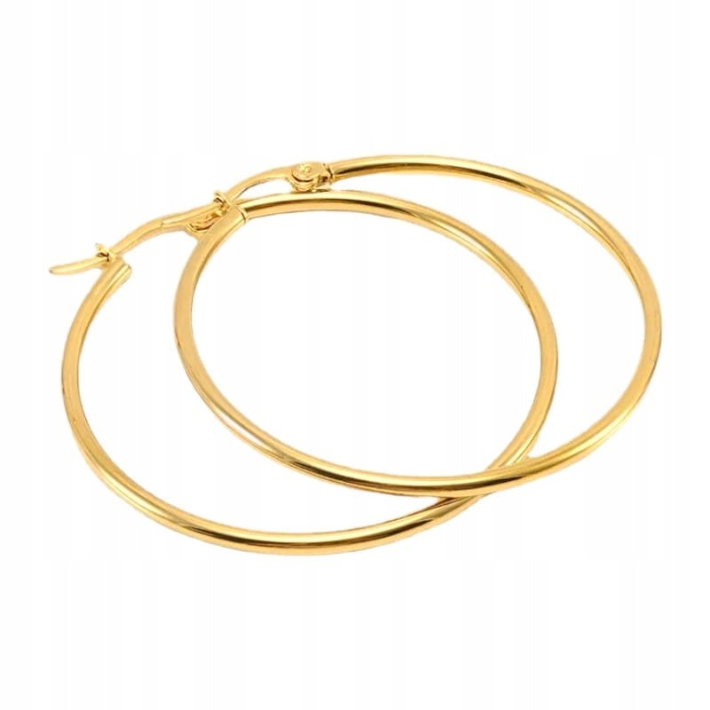 Kolczyki Damskie Koła Pozłacane 18K złotem Kółka 85mm