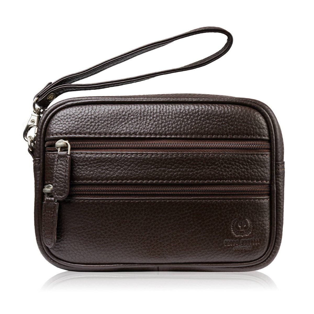 SASZETKA MĘSKA SKÓRZANA DO RĘKI BRĄZOWA PAOLO PERUZZI T-129-BR