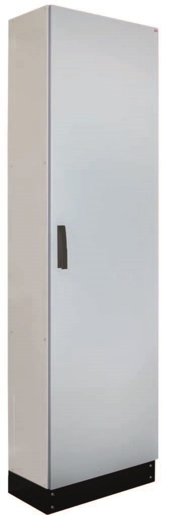 Obudowa stojąca z płytą montażową, IP65, kl. I RAL7035 (550x1850x300) z cokołem 100mm HXS300 2-12 PH1V1