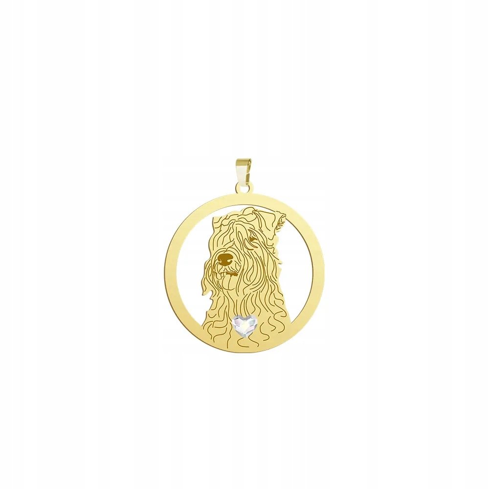 Zawieszka Złota z Irish Soft-coated Wheaten Terrier 925 Biżuteria GRAWER