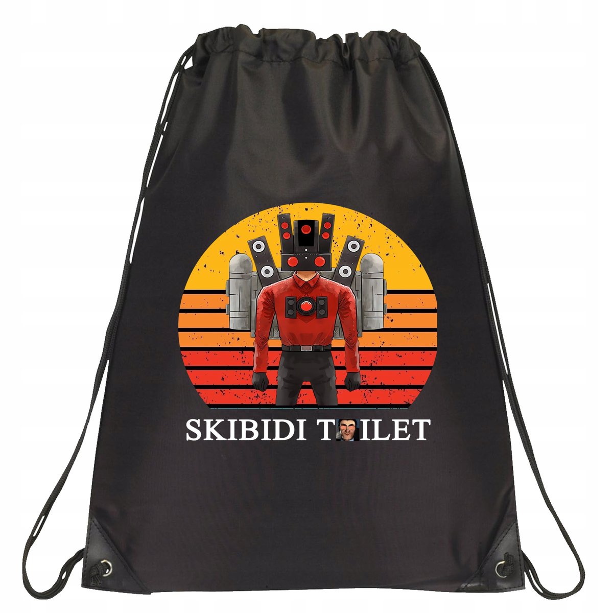 P146 PLECAK WOREK NA BUTY SKIBIDI TOILET CAMERA MAN CZARNY PREZENT