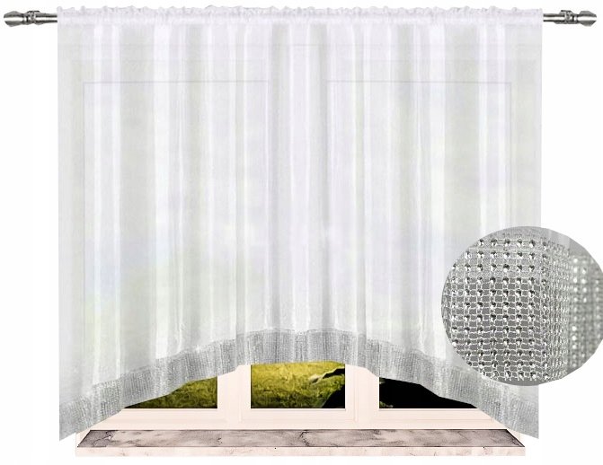 Firana CYRKONIE w ŁUK 150x400 cm firanki DIAMENTY
