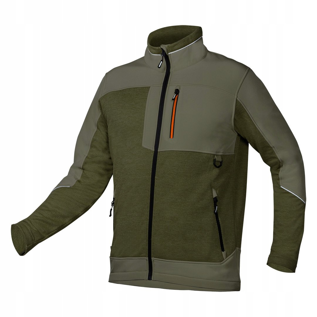 Bluza kurtka softshell OUTDOOR, zielona, męska robocza odblaski rozmiar XL NEO TOOLS 81-517-XL