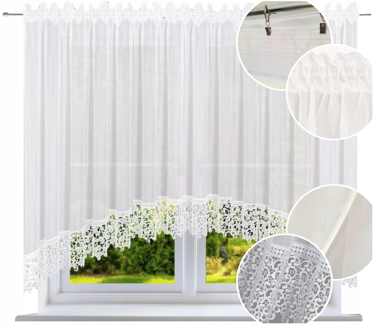 Firana gotowa Firany 180x400 cm Firanki z gipiura