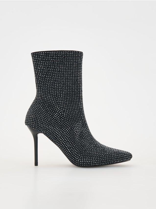 Reserved - Buty ze strasem - czarny