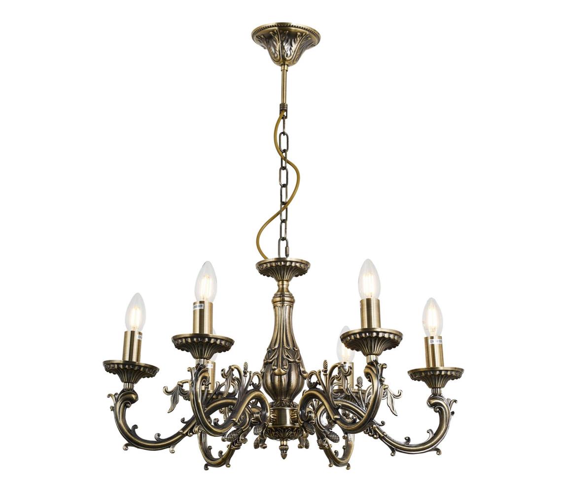 Brilagi - Żyrandol na łańcuchu CLASSIC 6xE14/60W/230V mosiądz