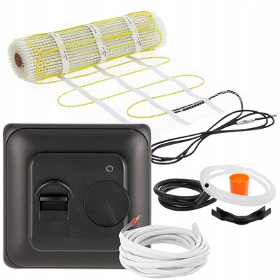 Mata grzewcza pod płytki MISSION AIR PTC MA-160W/m2 14m² (28mb x 50cm) + regulator Aries Czarny