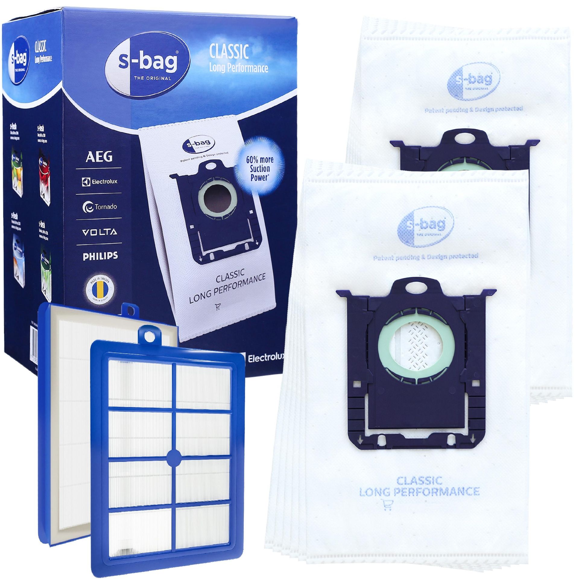 12x Worki Electrolux E201SM S-Bag filtr Hepa