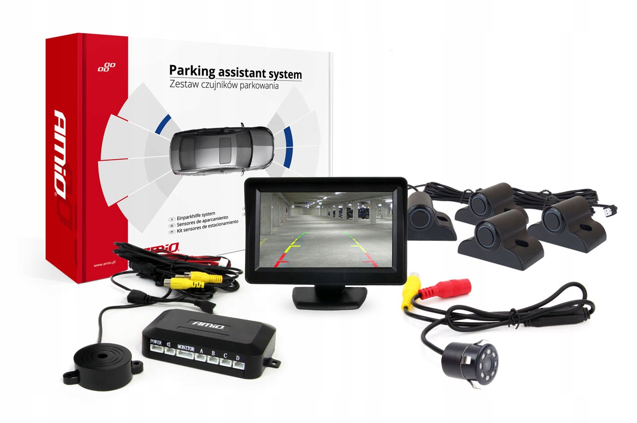 Zestaw Asystent Parkowania Parktronic WYŚWIETLACZ4,3