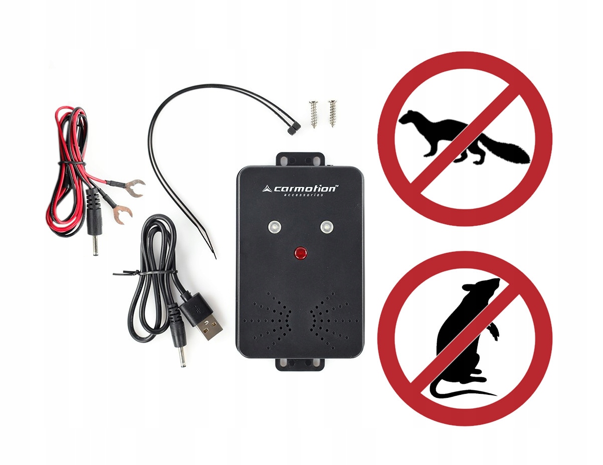 Samochodowy Odstraszacz Gryzoni Kun, Akustyczny I Błyskowy, Baterie Aku