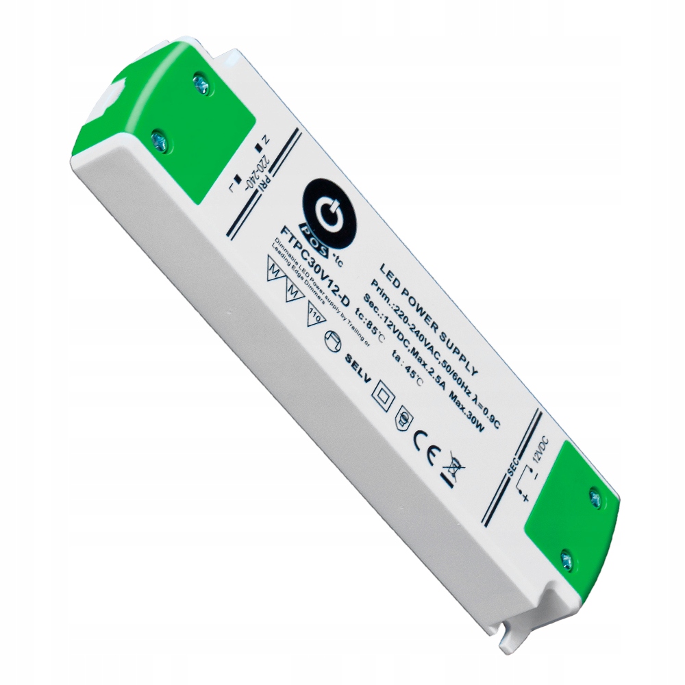Zasilacz Led Meblowy 30W 2.5A 12V FTPC30V12-D Aktywny Pfc Pos