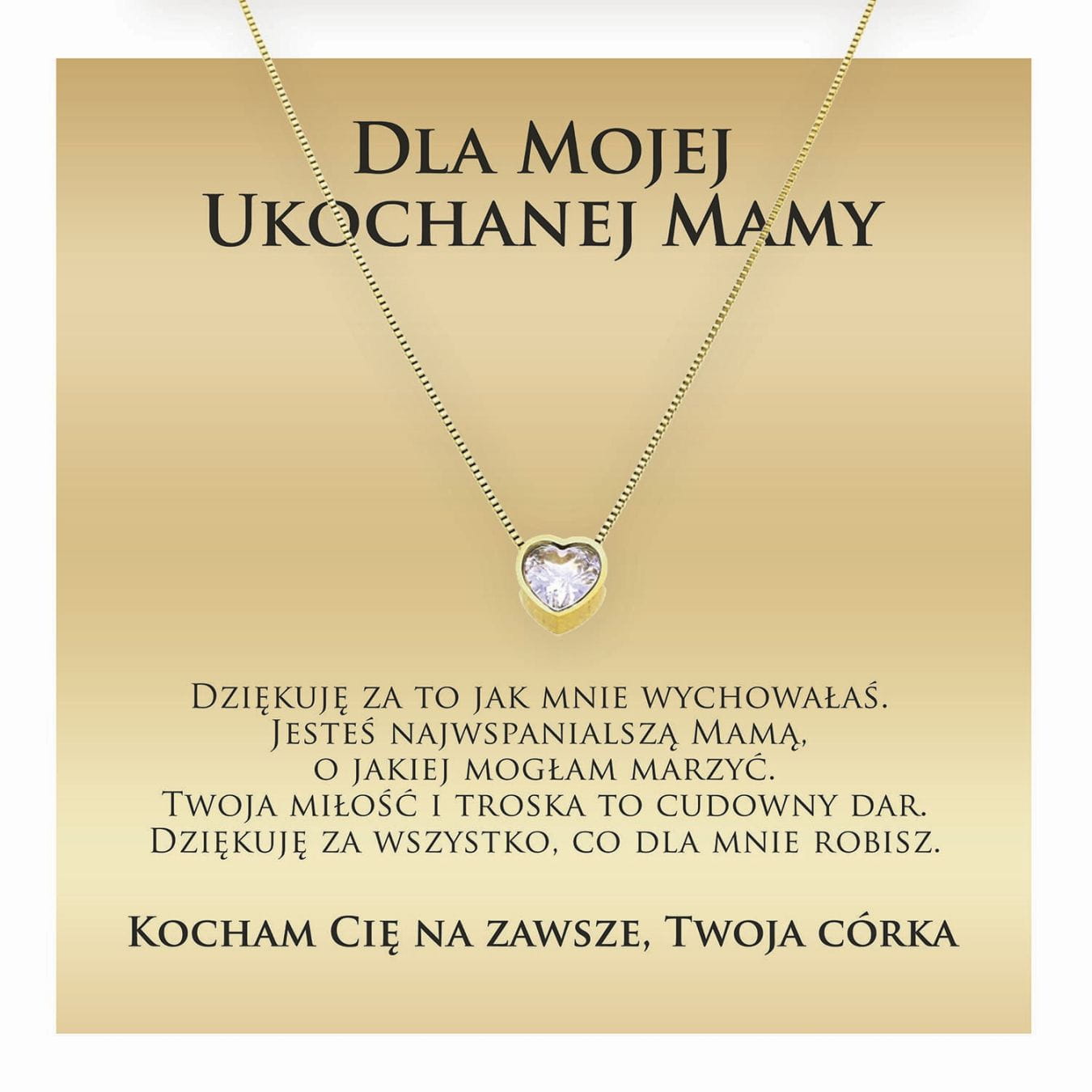 Prezent na Dzień Matki dla Mamy od Córki serce stal chirurgiczna