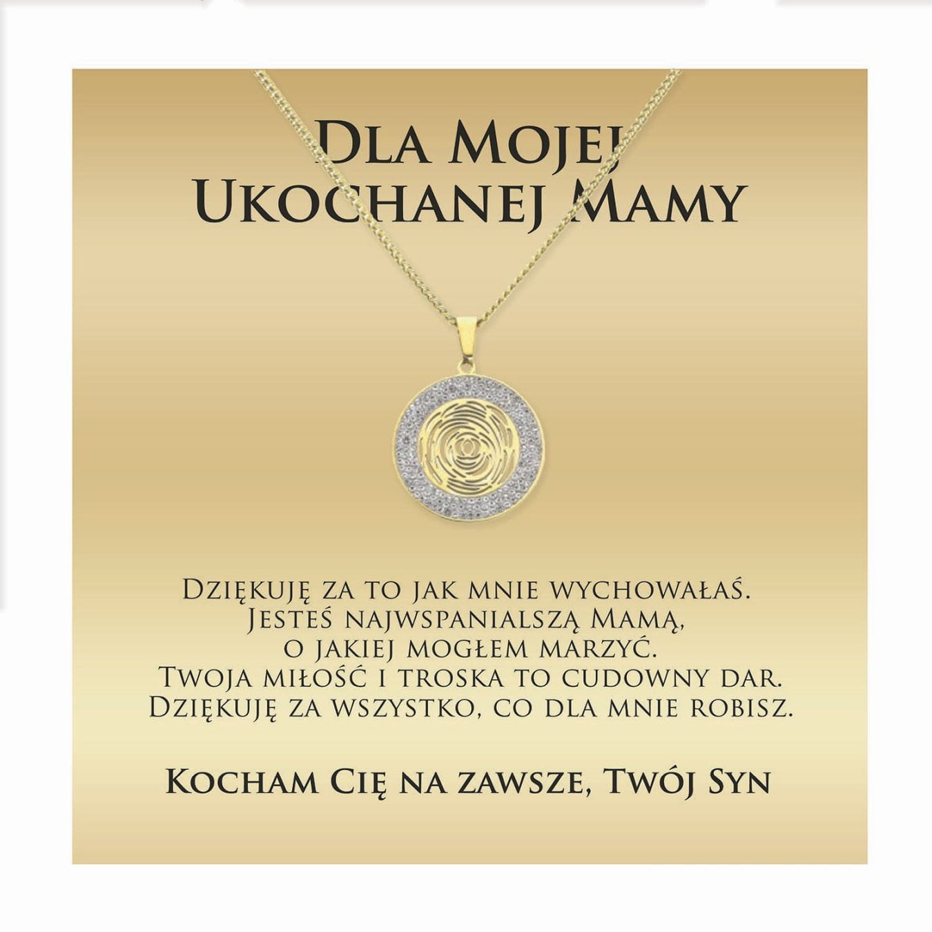 Prezent na Dzień Matki dla Mamy od Syna róża z cyrkoniami stal chirurgiczna