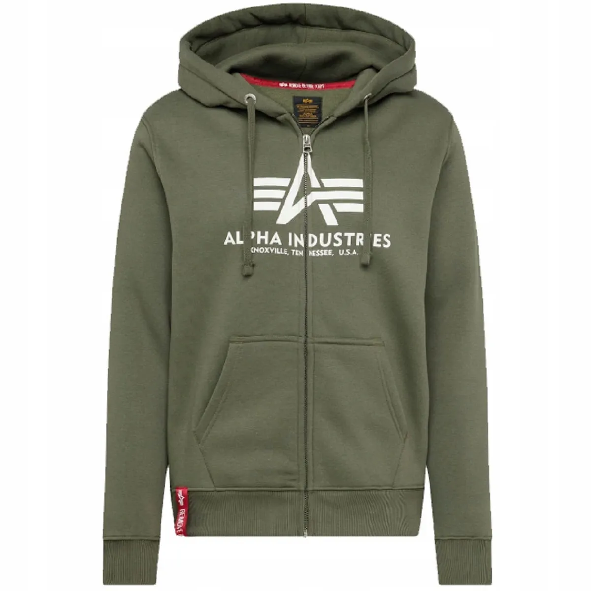 Bluza rozpinana z kapturem Alpha Industries Basic 178325 142 - Ciemnooliwkowa  S