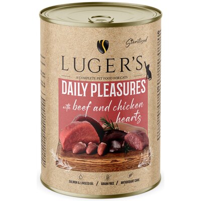 Karma dla kota LUGER'S Daily Pleasures Wołowina i Serca z kurczaka 400 g