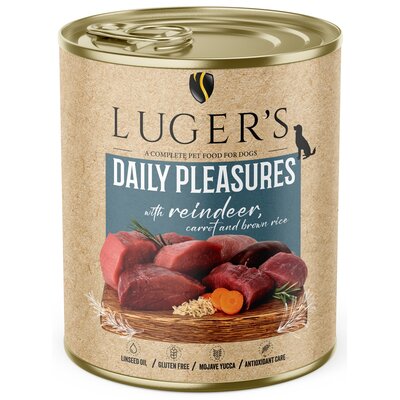 Karma dla psa LUGERS Daily Pleasures z reniferem, marchewką i brązowym ryżem 800 g