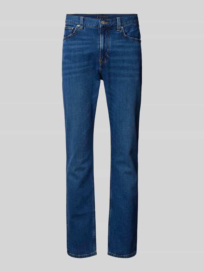 Jeansy o kroju slim fit z wiskozy z 5 kieszeniami model ‘MERCER’