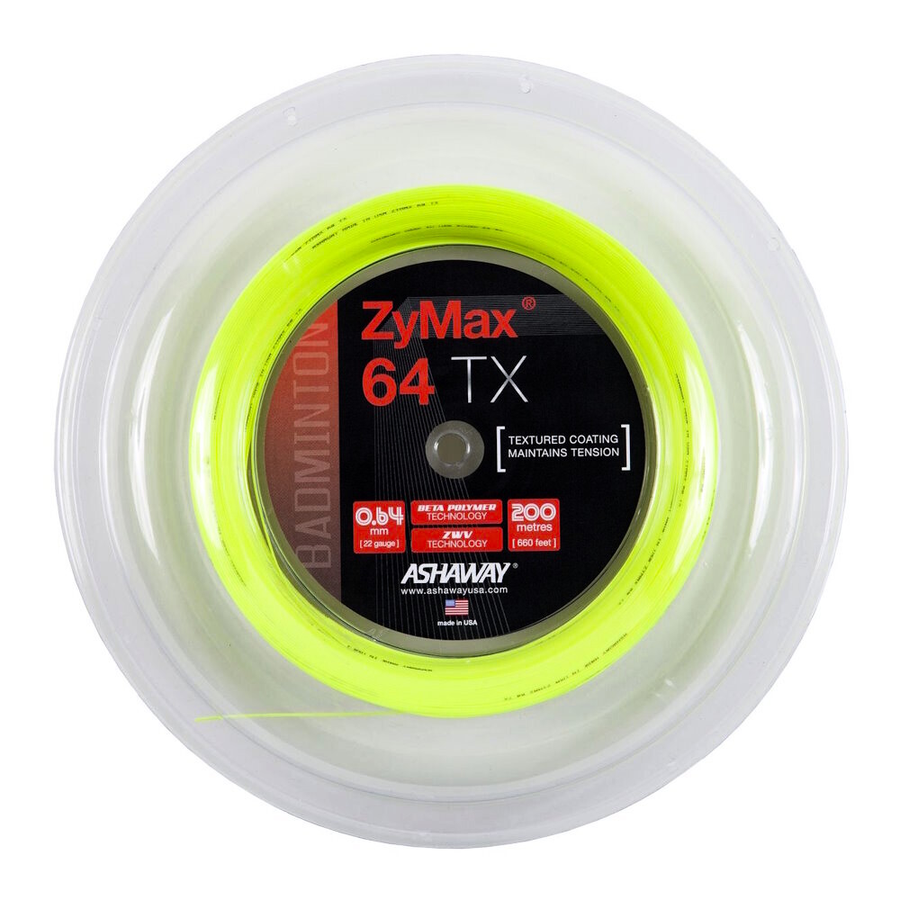 Naciąg rakiety do badmintona Ashaway Zymax 64 TX Optic Yellow Rolle