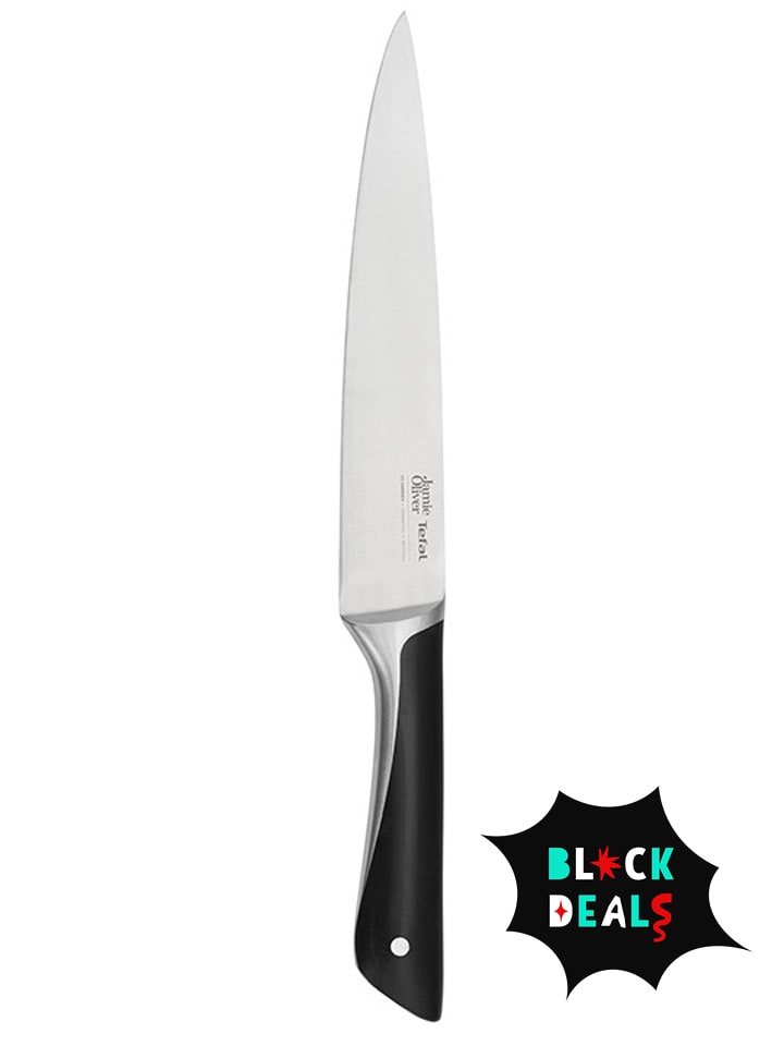 Tefal Nóż w kolorze srebrno-czarnym do mięsa i szynki - dł. 20 cm