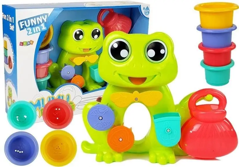 Zestaw do kąpieli wodospad żaba + wiaderka - Leantoys