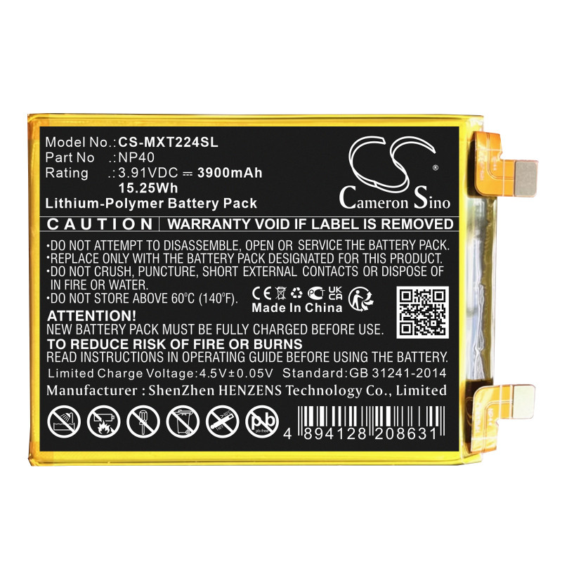 Motorola EDGE 30 NEO / NP40 3900mAh 15.25Wh Li-Polymer 3.91V (Cameron Sino)