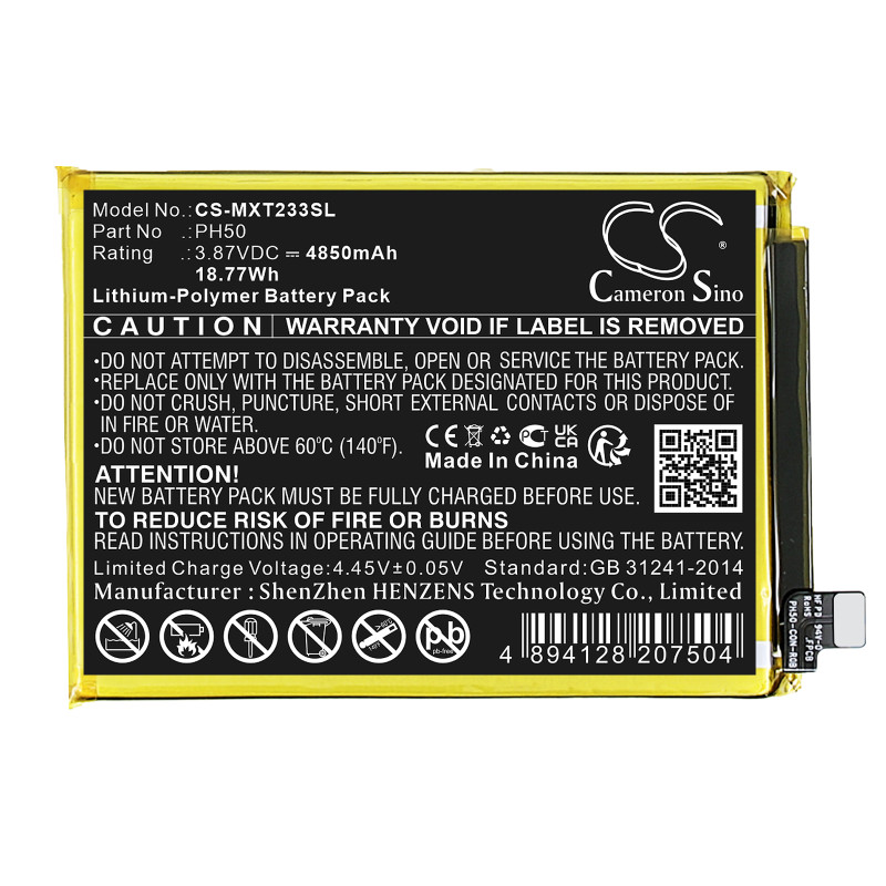 Motorola Moto G23 / PH50 4850mAh 18.77Wh Li-Polymer 3.87V (Cameron Sino)