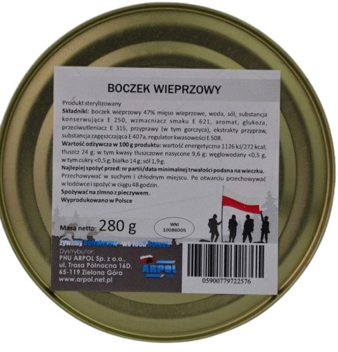 Boczek wieprzowy 280 g wojskowy