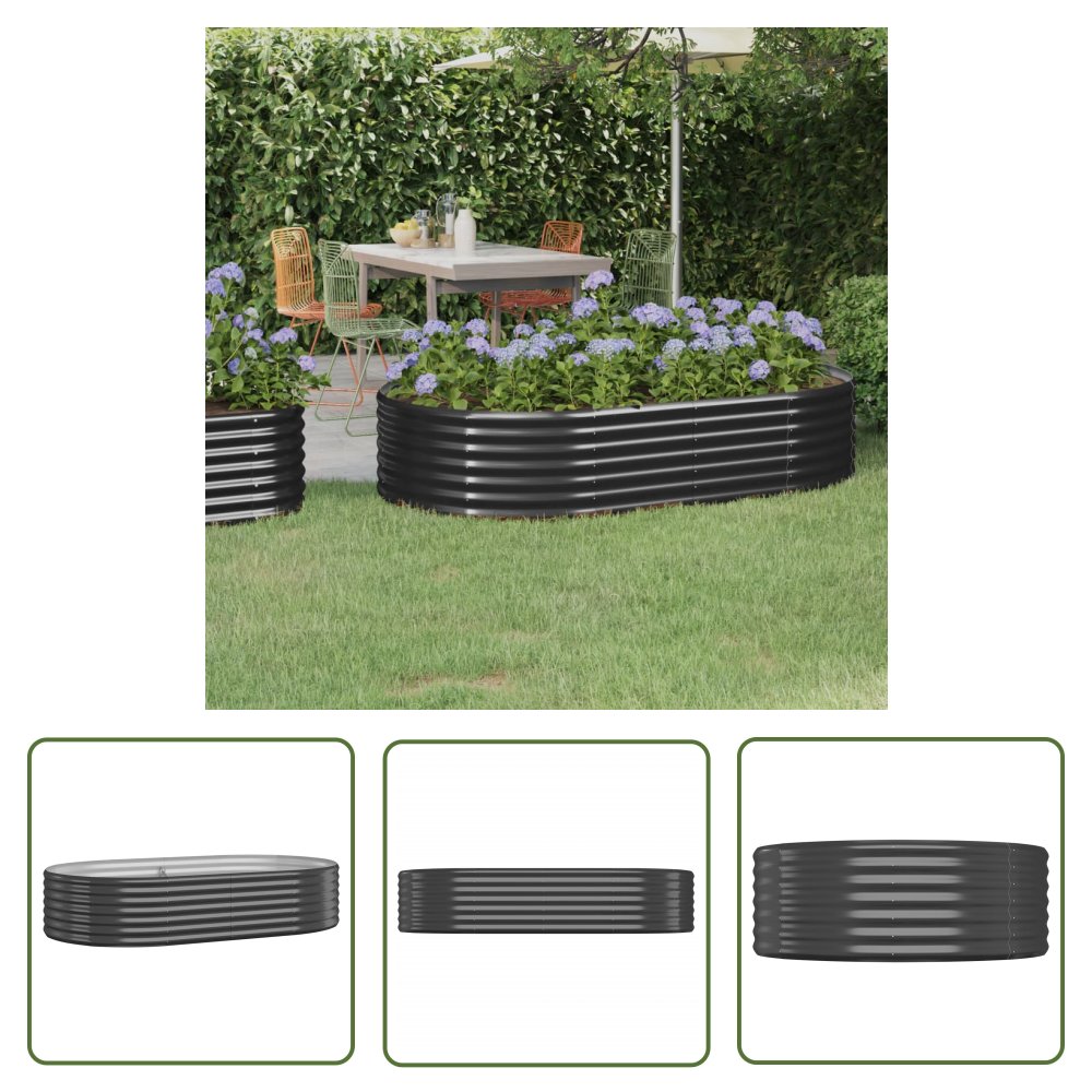 The Living Store Podwyższona donica - stal malowana proszkowo 175x100x36 cm - Podwyższona Donica