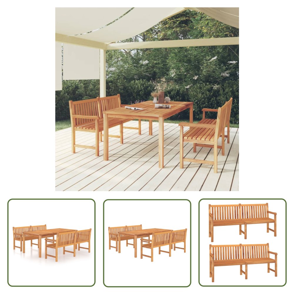 The Living Store 3-częściowy zestaw mebli ogrodowych - lite drewno tekowe - Meble Ogrodowe