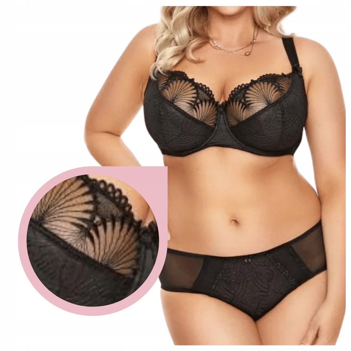 Nessa Selena soft biustonosz miękki soft czarny stanik haft - 80M