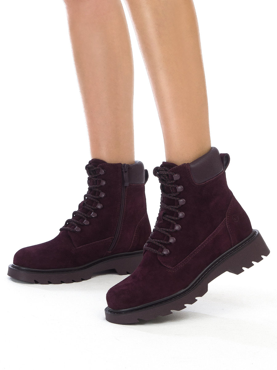 Tamaris Botki damskie skórzane Merlot-40