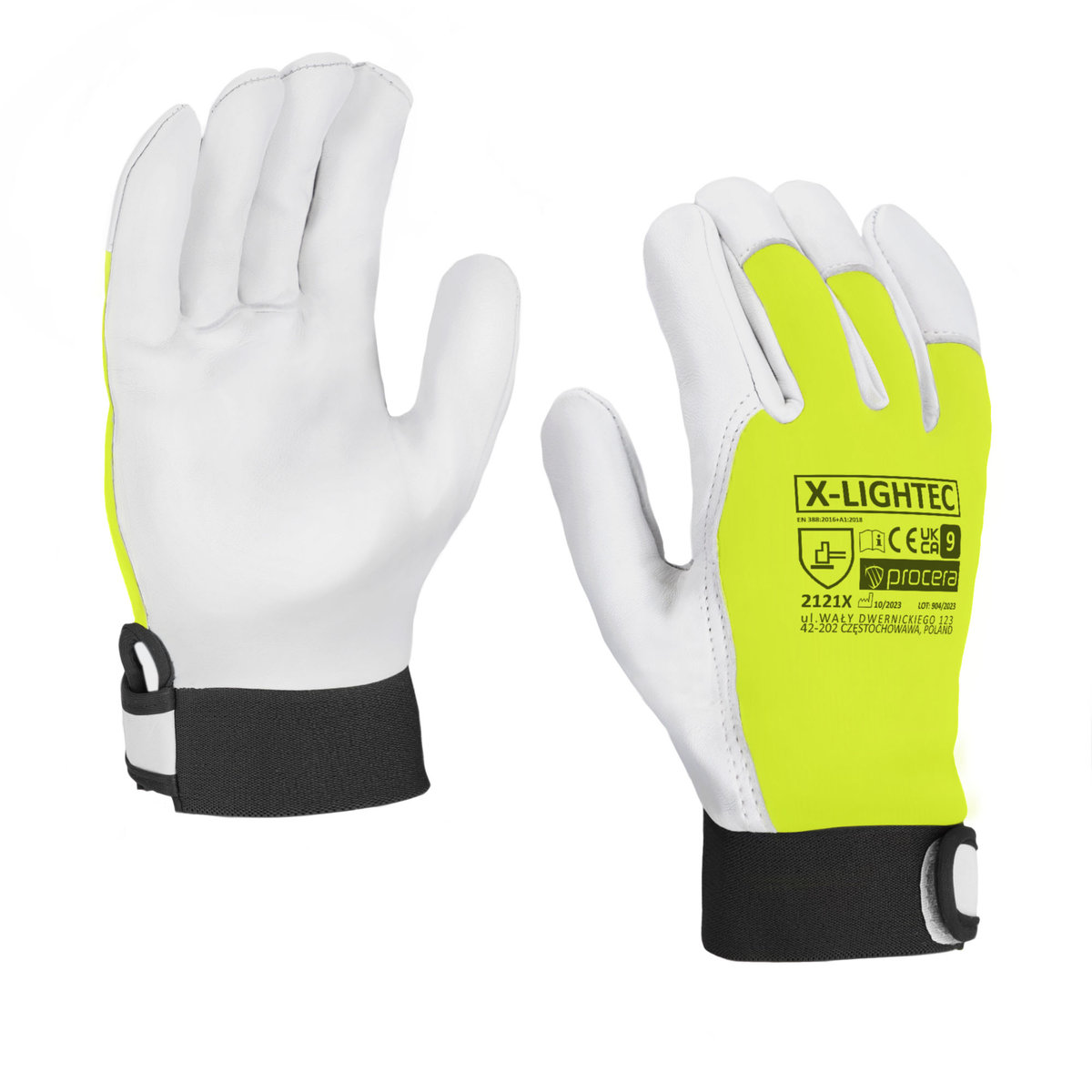 Rękawice Robocze Skórzane Rzep X-LIGHTEC ROZM 10