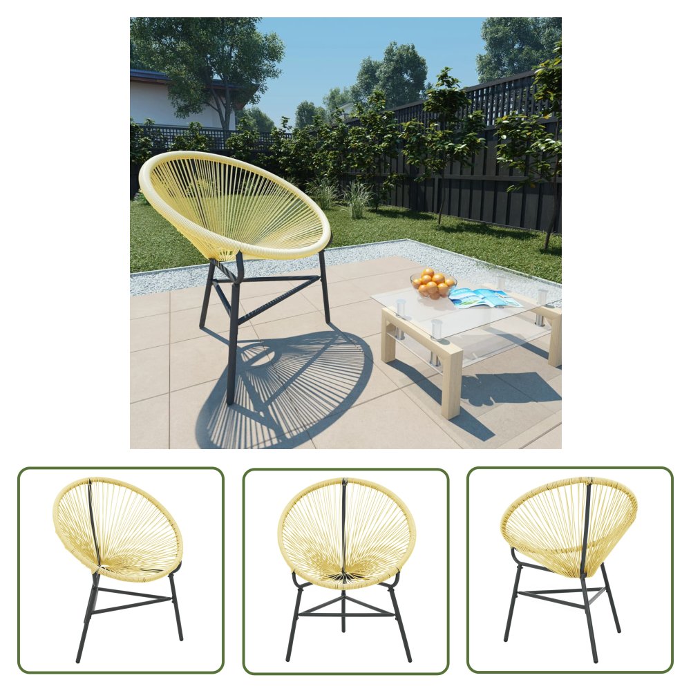 The Living Store Krzesło ogrodowe Acapulco - polirattan - beżowe - Krzesło Acapulco