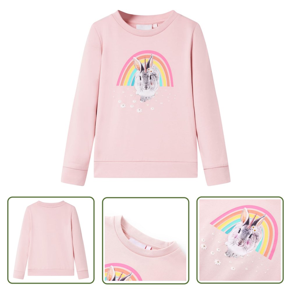 Bluza dziecięca - jasnoróżowa - 128 - Bluza Dla Dziecka