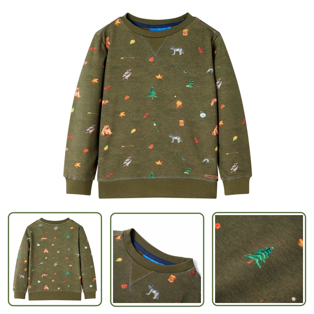 Bluza dziecięca - khaki - 128 - Bluza Dla Dziecka