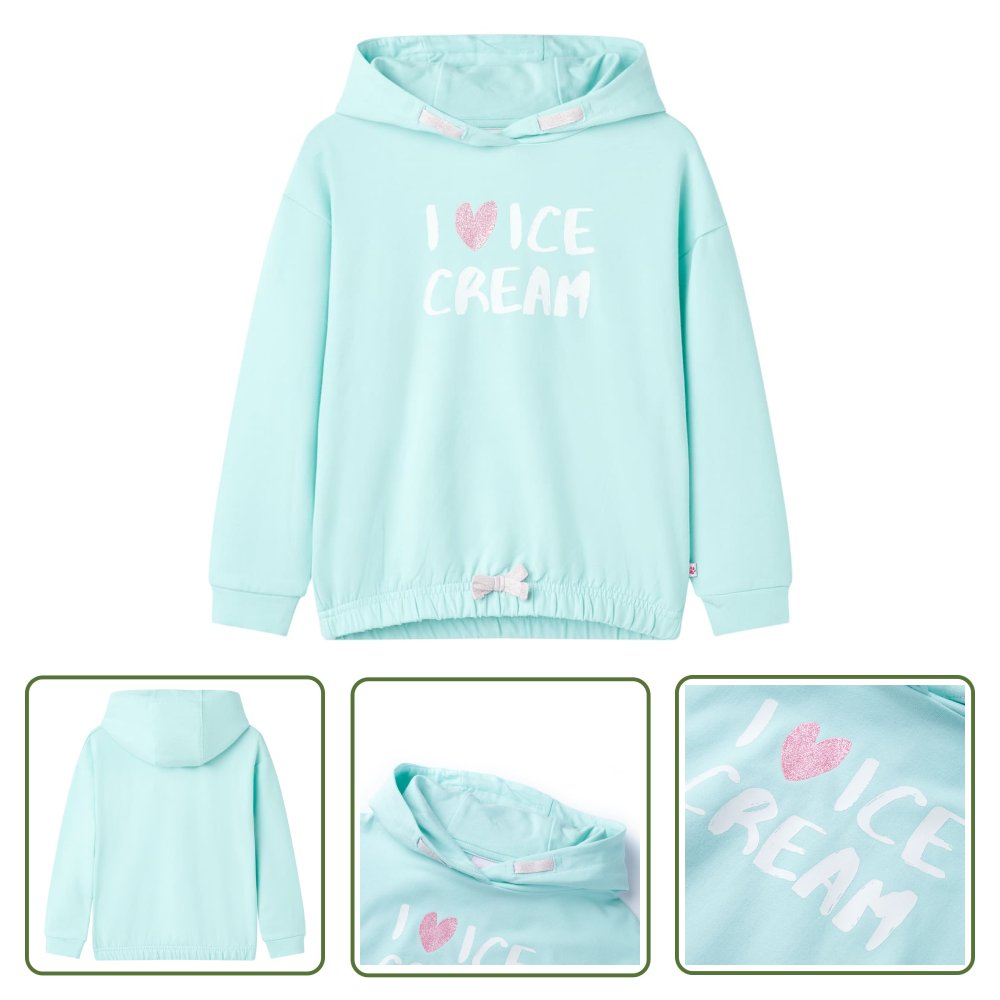 Bluza dziecięca z kapturem - błękitna - 128 - Bluza Dziewczęca