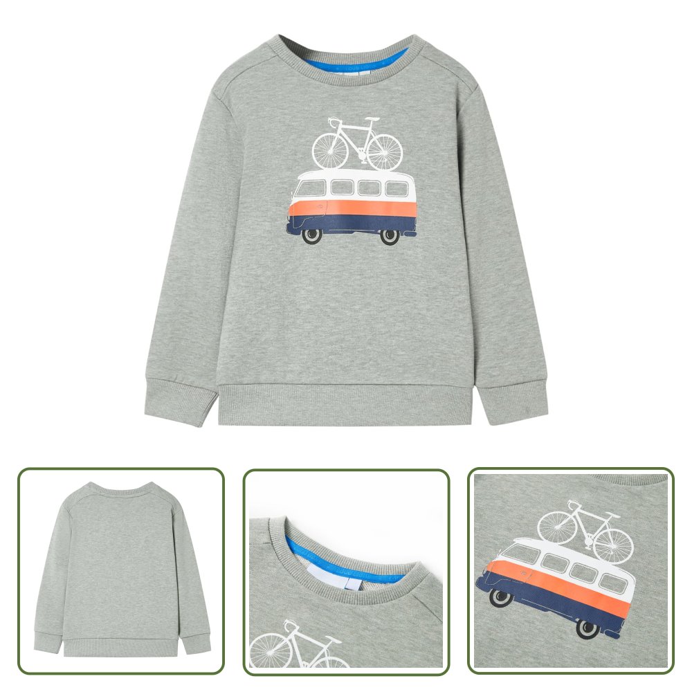 Bluza dziecięca - jasny melanż khaki - 92 - Bluza Dla Dziecka