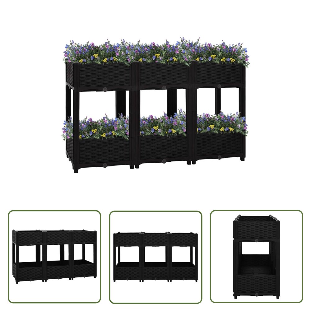 The Living Store Donica do podniesionej rabaty - 120x40x71 cm - polipropylen - Podwyższona Donica