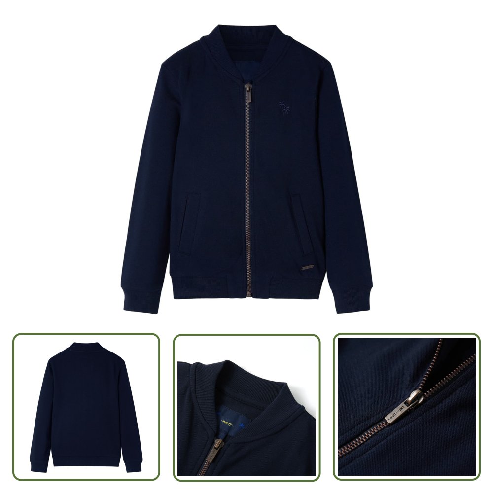 Bluza dziecięca z zapięciem na suwak - granatowa - 104 - Bluza Dziecięca