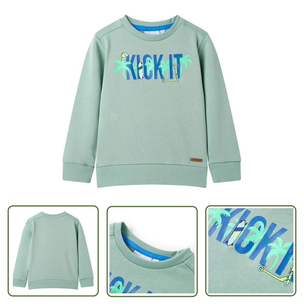 Bluza dziecięca - jasne khaki - 128 - Bluza Dla Dziecka