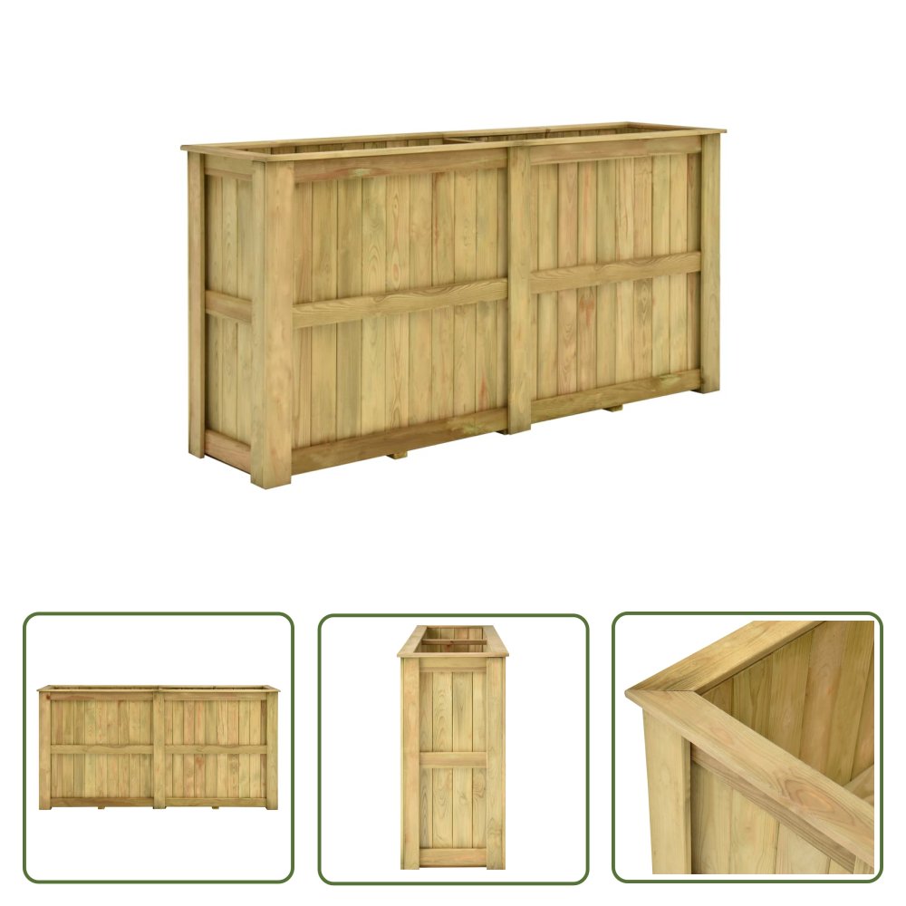 The Living Store Podniesiona donica - 196x50x100 cm - impregnowane drewno sosnowe - Donica