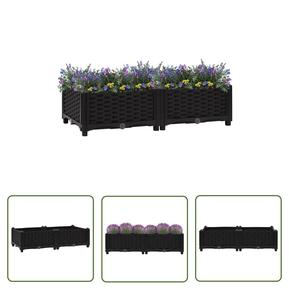 The Living Store Donica do podniesionej rabaty - 80x40x23 cm - polipropylen - Podwyższona Donica