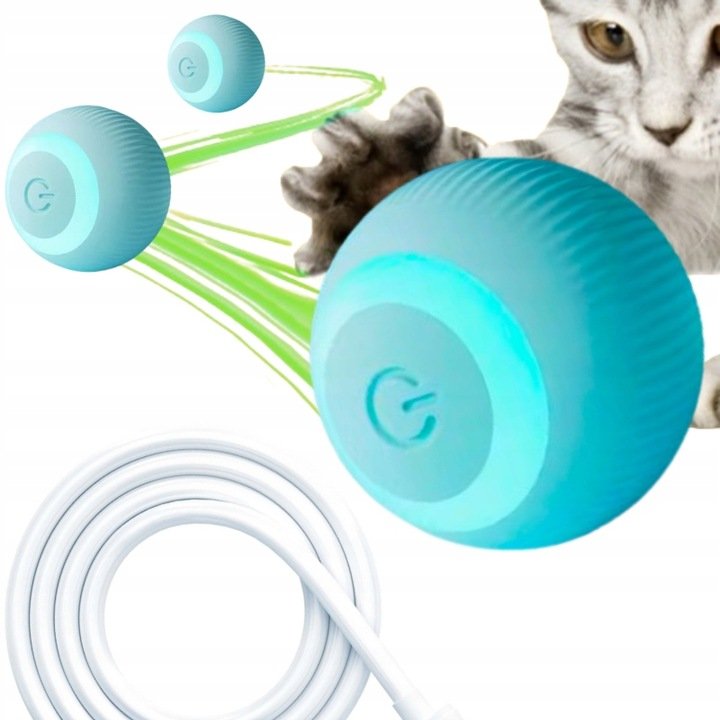 Uciekająca Piłka Dla Kota Psa Interaktywna Led Wibracje Elektryczna Zabawka
