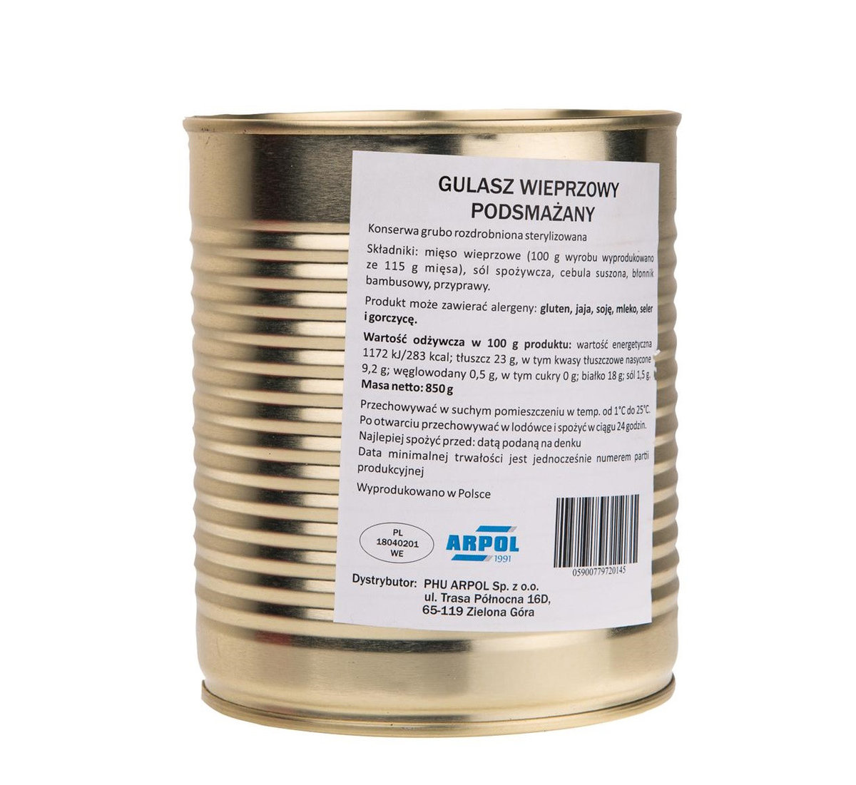 Gulasz wieprzowy podsmażany MAŁPA 850g wojskowy