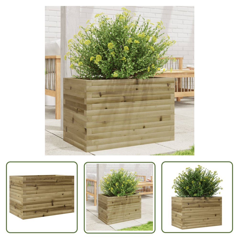 The Living Store Donica ogrodowa - 70x40x45 -5 cm - impregnowane drewno sosnowe - Donica Ogrodowa